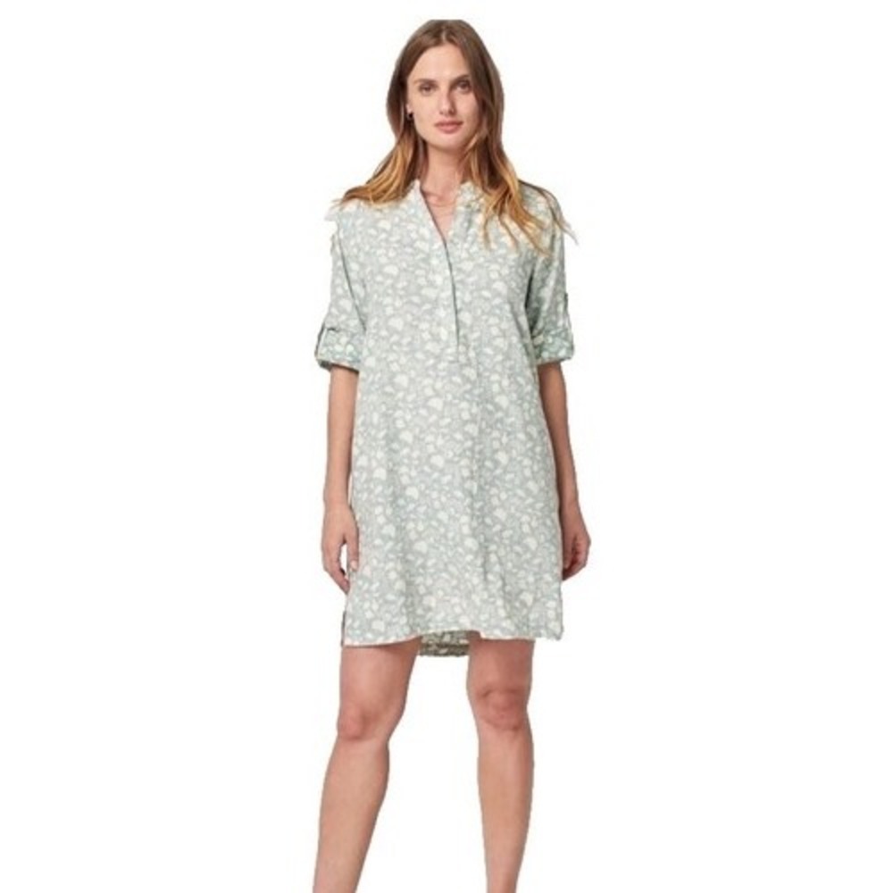Faherty Penelope Blue/Gray
Floral Linen Blend Popover Mini
Shift Dress Size M